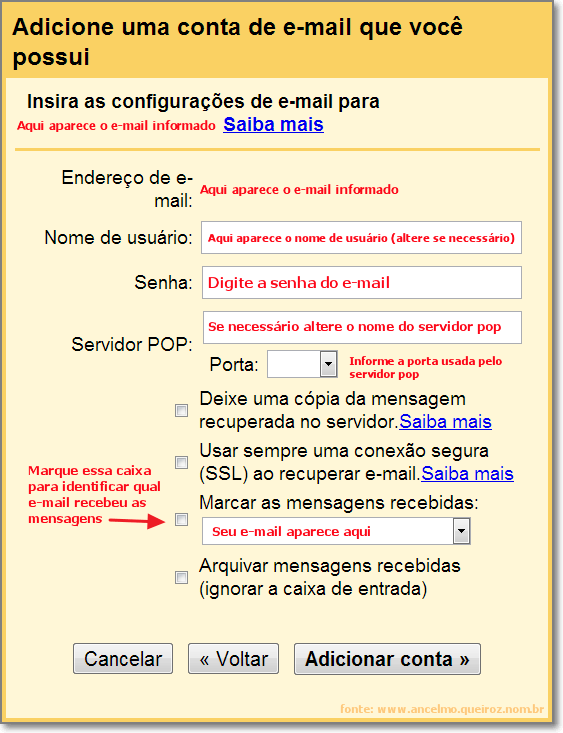 Adicionar e-mail pop3 - Etapa 02