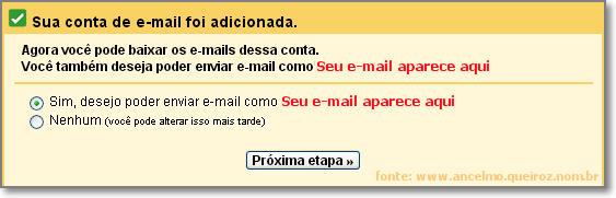 Adicionar e-mail pop3 - Etapa 03