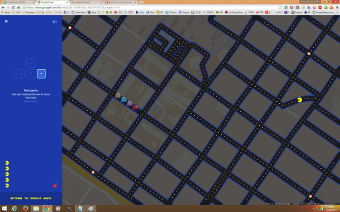 PacMan no Mapa do Google – Tela Inicial