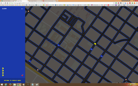 PacMan no Mapa do Google – Jogando